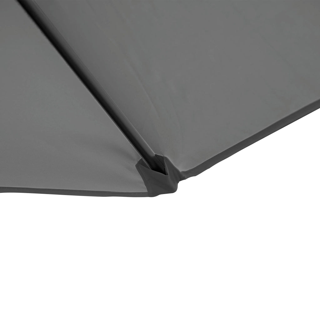 Ombrellone da Giardino Decentrato Ø256x245 cm in Acciaio e Poliestere Grigio Scuro