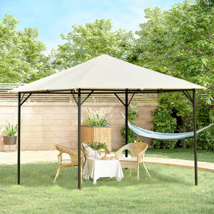 Gazebo da Giardino 3x3m in Metallo e Poliestere Bianco Crema