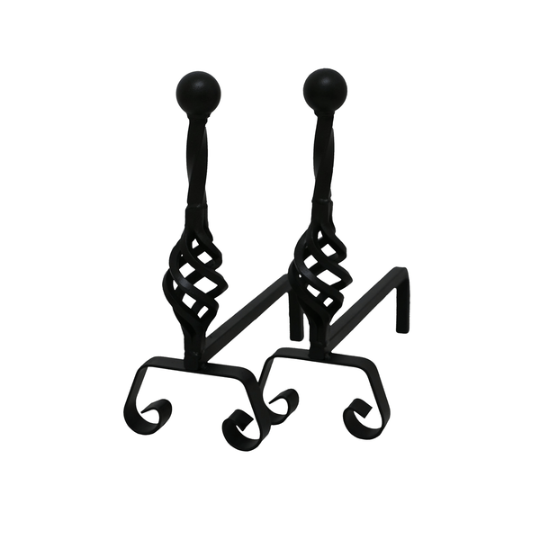 COPPIA ALARI CON SFERA 'PIGNA' cm 40x15x28h - MADE IN ITALY