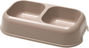 Ciotola doppia per cani e gatti in plastica riciclata 0,7 litri bordo antiscivolo e maniglie laterali colori assortiti Ferplast