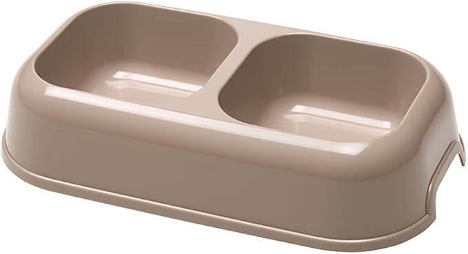 Ciotola doppia per cani e gatti in plastica riciclata 0,7 litri bordo antiscivolo e maniglie laterali colori assortiti Ferplast