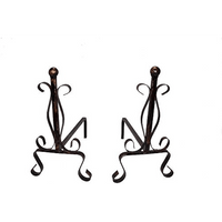 COPPIA ALARI CON SFERA cm 40x23x35,5h - MADE IN ITALY