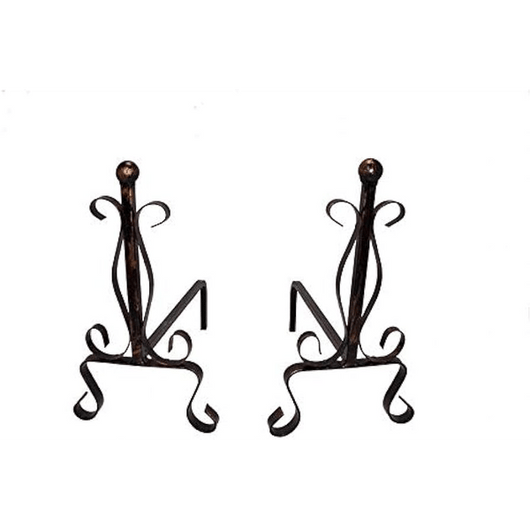 COPPIA ALARI CON SFERA cm 40x23x35,5h - MADE IN ITALY