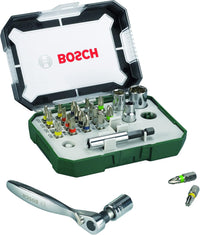 Set Avvitamento Rainbow Evo 26 Pezzi con Cricchetto Bussole e Bit Magnetici Codificati a Colori Bosch
