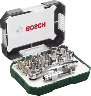 Set Avvitamento Rainbow Evo 26 Pezzi con Cricchetto Bussole e Bit Magnetici Codificati a Colori Bosch