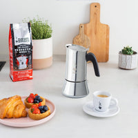 Caffettiera Venus 4 Tazze in Acciaio Inox Lucido e Satinato Compatibile con Induzione Made in Italy Bialetti