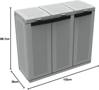 Pattumiera Ecoline3 a 3 Ante per Raccolta Differenziata 3 Sacchi da 110 Litri 102x39x89 cm Terry