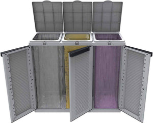 Pattumiera Ecoline3 a 3 Ante per Raccolta Differenziata 3 Sacchi da 110 Litri 102x39x89 cm Terry