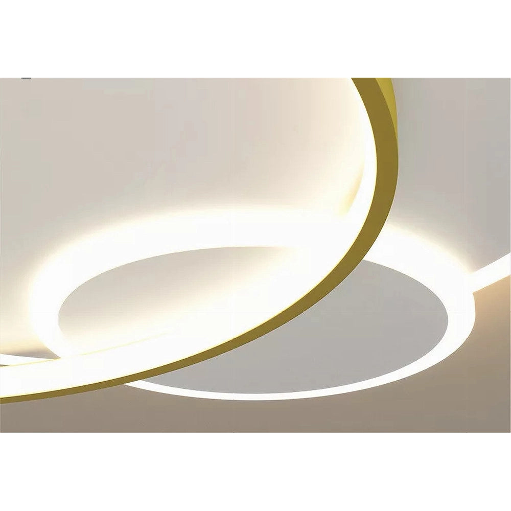 Trade Shop - Plafoniera Led 42w Cerchio Oro Bianco Moderno Soffitto Tonda Luce Naturale 71554 -