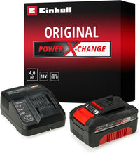 Kit Batteria al Litio Power X-Change 18V 4,0Ah con Caricabatteria Rapido Compatibile con Tutti gli Utensili Einhell