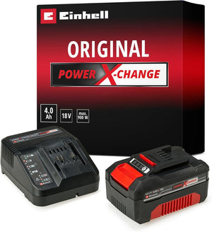 Kit Batteria al Litio Power X-Change 18V 4,0Ah con Caricabatteria Rapido Compatibile con Tutti gli Utensili Einhell