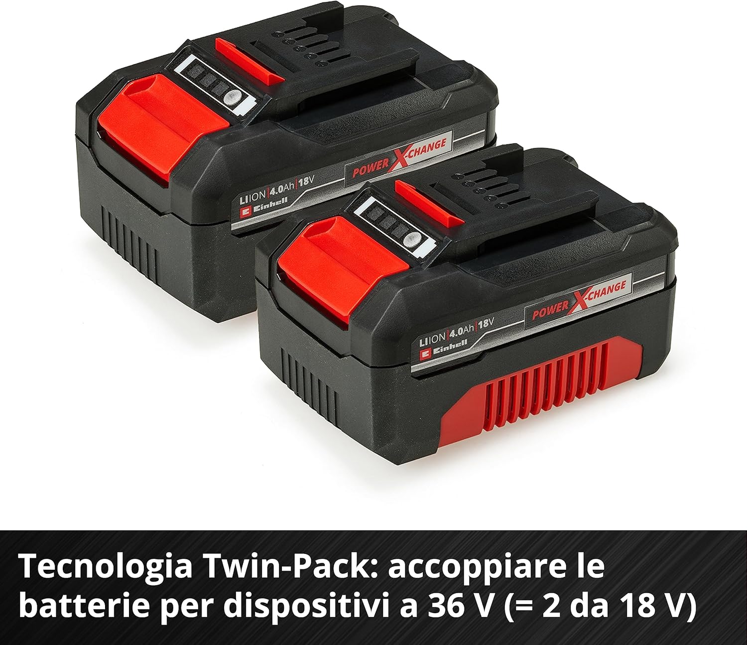 Kit Batteria al Litio Power X-Change 18V 4,0Ah con Caricabatteria Rapido Compatibile con Tutti gli Utensili Einhell