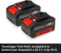 Kit Batteria al Litio Power X-Change 18V 4,0Ah con Caricabatteria Rapido Compatibile con Tutti gli Utensili Einhell