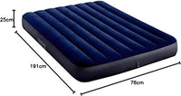 Materasso Singolo Gonfiabile Airbed Classic 76x191x25 cm con Tecnologia Fiber-Tech e Valvola 2-in-1 per Casa e Campeggio Intex