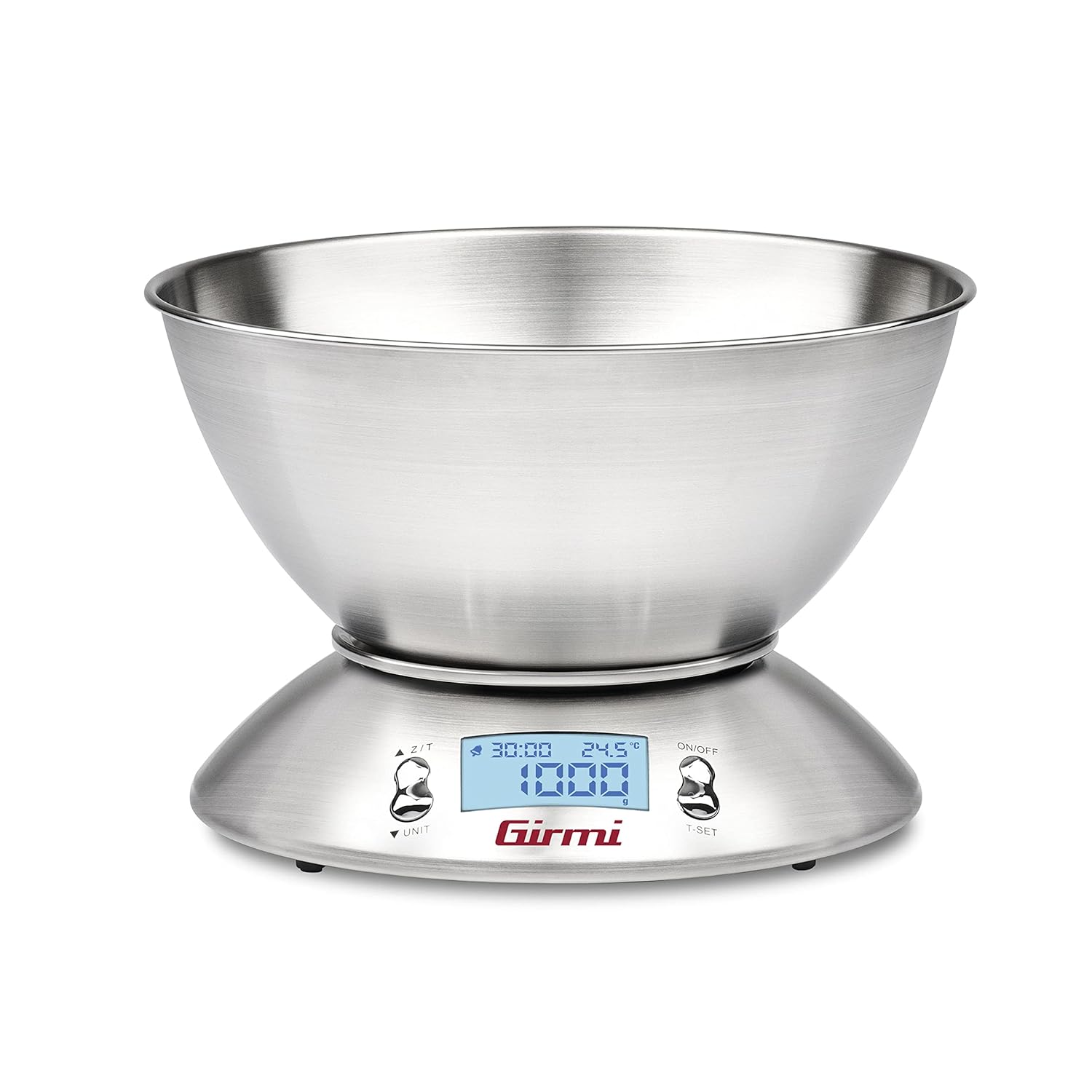 Bilancia da Cucina Digitale PS85 con Ciotola in Acciaio Inox Portata 3 kg Precisione 1 g Display LCD e Funzione Tara Girmi
