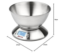Bilancia da Cucina Digitale PS85 con Ciotola in Acciaio Inox Portata 3 kg Precisione 1 g Display LCD e Funzione Tara Girmi