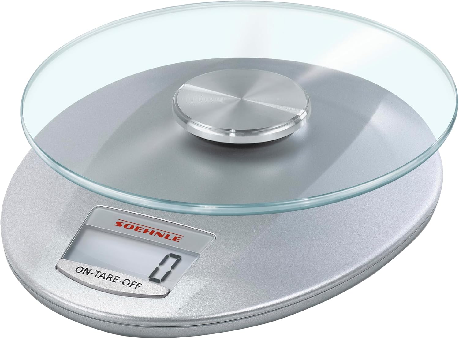 Bilancia da Cucina Digitale Roma Silver con Piatto in Vetro Rimovibile Portata 5 kg Precisione 1 g Display LCD Soehnle