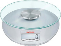 Bilancia da Cucina Digitale Roma Silver con Piatto in Vetro Rimovibile Portata 5 kg Precisione 1 g Display LCD Soehnle