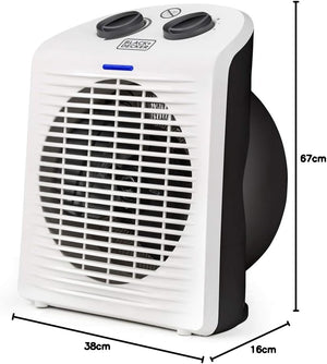 Termoventilatore da Tavolo BXSH2000E 2000W Regolabile Protezione IP21 e Sicurezza Antiribaltamento Black&Decker