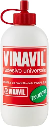 Colla Vinilica Universale Vinavil 250 ml Trasparente dopo l’Essiccazione Senza Solventi per Legno Carta Tela e Hobbistica