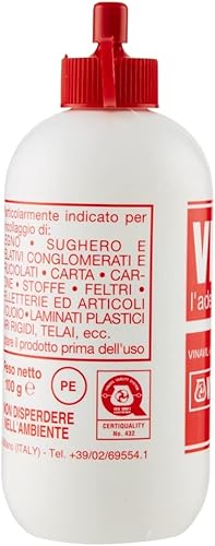 Colla Vinilica Universale Vinavil 250 ml Trasparente dopo l’Essiccazione Senza Solventi per Legno Carta Tela e Hobbistica