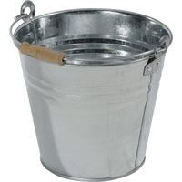 Secchio Zincato 8 Litri in Metallo Rinforzato con Manico in Ferro e Inserto in Legno Resistente e Multiuso