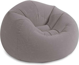 Poltrona a Sacco Gonfiabile Airbed da Interno ed Esterno Grigio cm 107x104x69 Vinile Floccato Comfort Intex