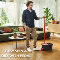 Sistema Lavapavimenti SuperMocio Turbo Smart con Secchio a Pedale e Fiocco in Microfibra Triangolare Vileda