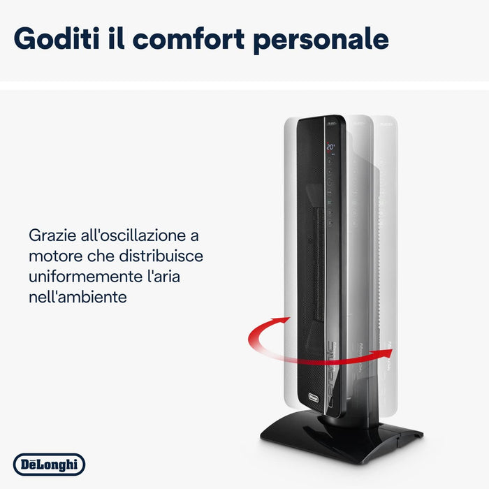 Termoventilatore Ceramico a Torre TCH 8993ER 2400W Display LED Telecomando Funzione Eco Plus Ambienti fino a 70 m³ DeLonghi