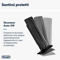 Termoventilatore Ceramico a Torre TCH 8993ER 2400W Display LED Telecomando Funzione Eco Plus Ambienti fino a 70 m³ DeLonghi