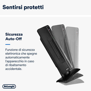 Termoventilatore Ceramico a Torre TCH 8993ER 2400W Display LED Telecomando Funzione Eco Plus Ambienti fino a 70 m³ DeLonghi