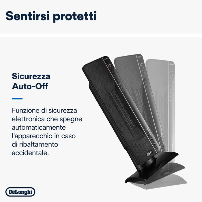 Termoventilatore Ceramico a Torre TCH 8993ER 2400W Display LED Telecomando Funzione Eco Plus Ambienti fino a 70 m³ DeLonghi