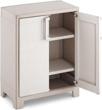 Armadio Basso Gulliver 2 Ante 80x44x100 cm in Resina con Ripiani Regolabili e Cerniere in Metallo per Interno ed Esterno Keter