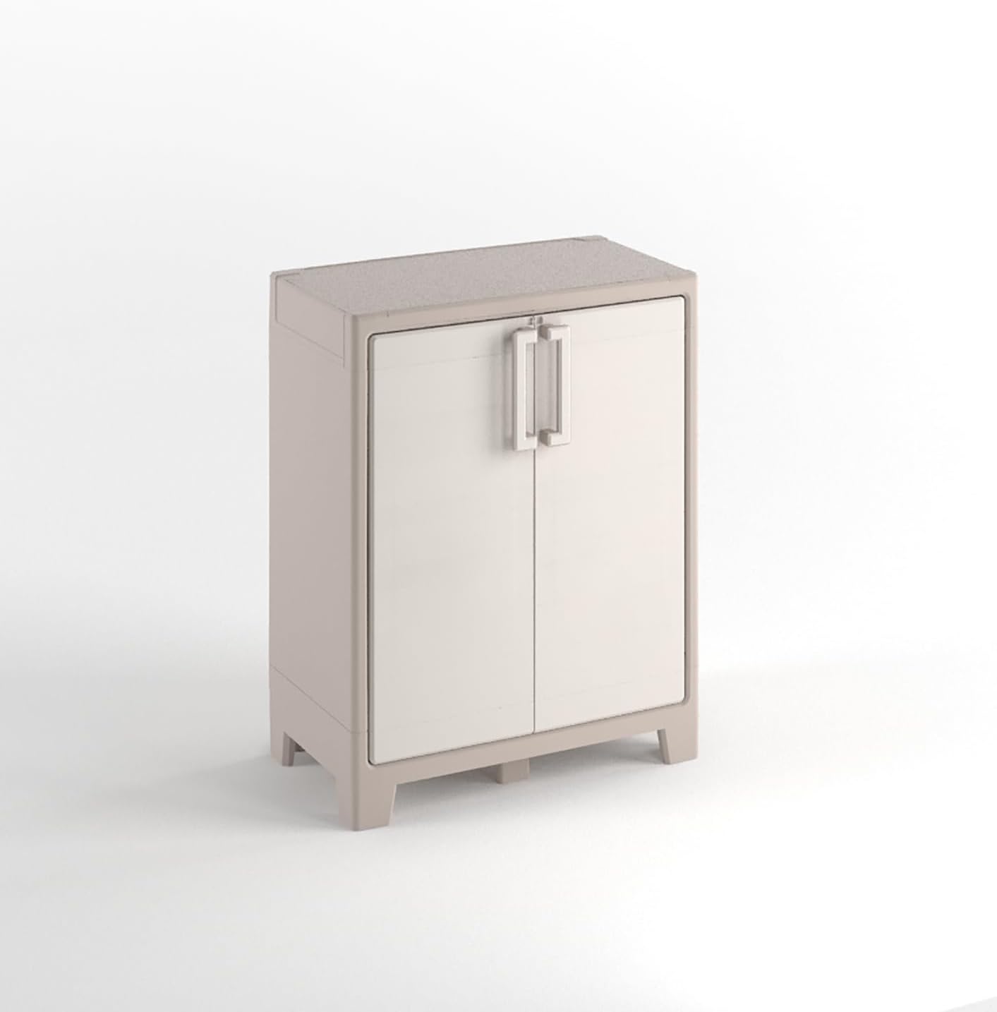 Armadio Basso Gulliver 2 Ante 80x44x100 cm in Resina con Ripiani Regolabili e Cerniere in Metallo per Interno ed Esterno Keter