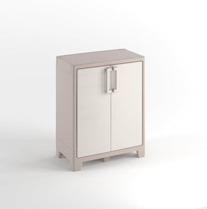 Armadio Basso Gulliver 2 Ante 80x44x100 cm in Resina con Ripiani Regolabili e Cerniere in Metallo per Interno ed Esterno Keter