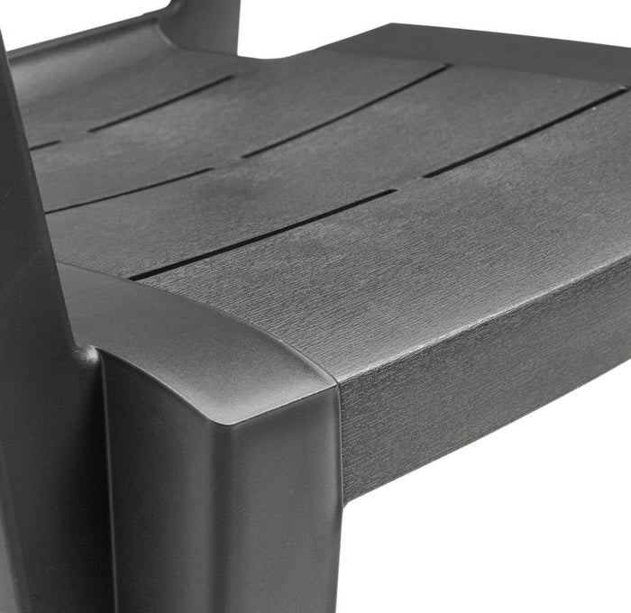 Sedia da Giardino Julie in Polipropilene Graphite con Braccioli Design Moderno Impilabile e Resistente ai Raggi UV Keter