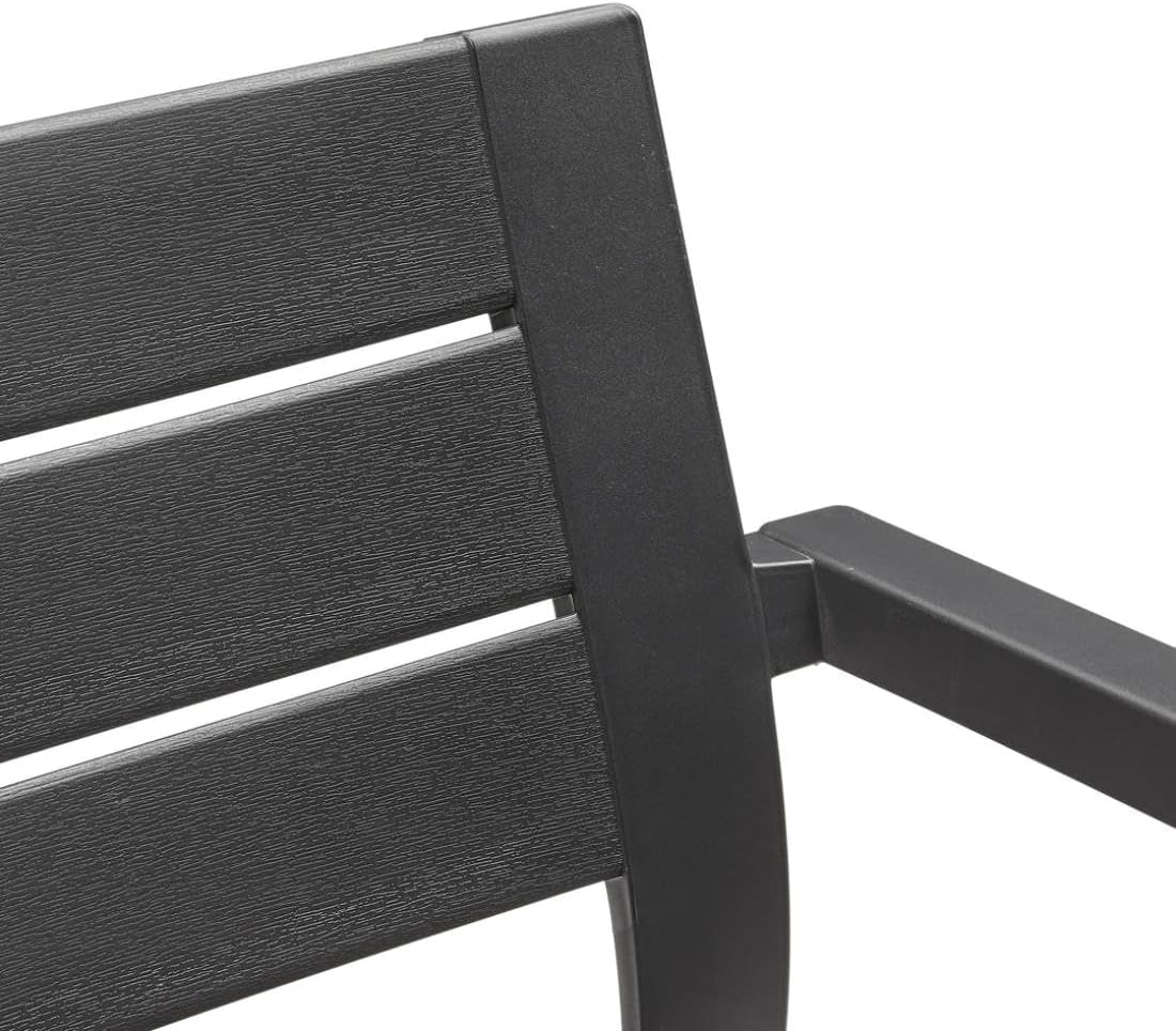 Sedia da Giardino Julie in Polipropilene Graphite con Braccioli Design Moderno Impilabile e Resistente ai Raggi UV Keter