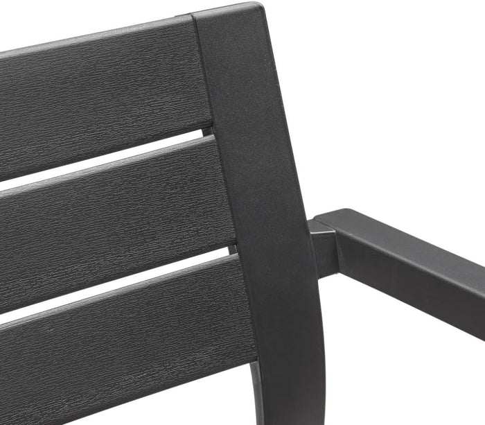 Sedia da Giardino Julie in Polipropilene Graphite con Braccioli Design Moderno Impilabile e Resistente ai Raggi UV Keter