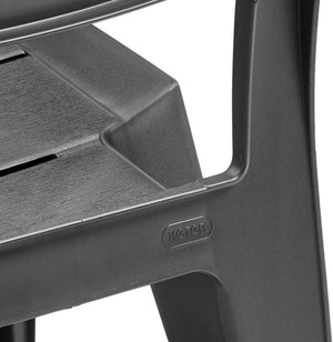 Sedia da Giardino Julie in Polipropilene Graphite con Braccioli Design Moderno Impilabile e Resistente ai Raggi UV Keter