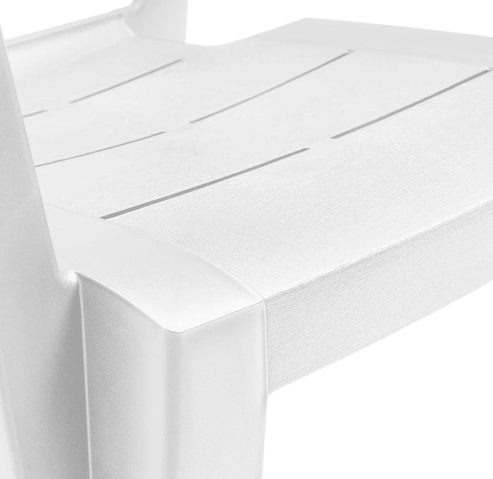 Sedia da Giardino Julie con Braccioli in Polipropilene Effetto Legno Colore Bianco Impilabile e Resistente alle Intemperie Keter