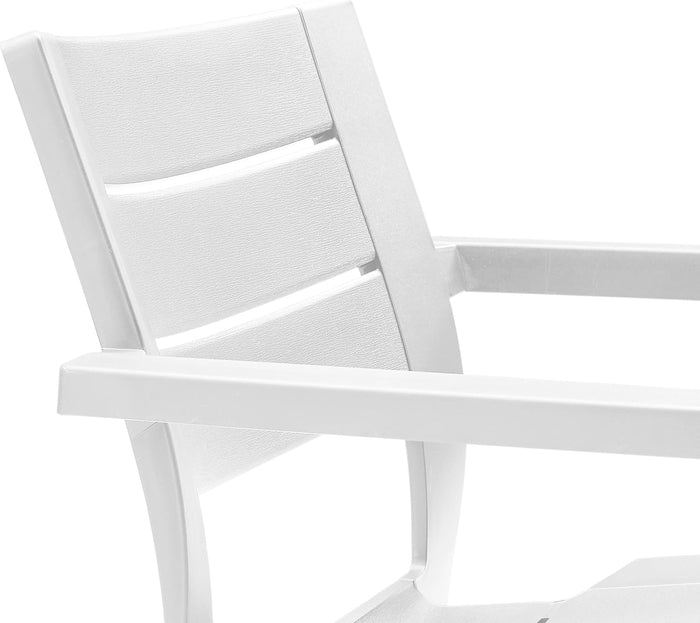 Sedia da Giardino Julie con Braccioli in Polipropilene Effetto Legno Colore Bianco Impilabile e Resistente alle Intemperie Keter