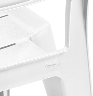 Sedia da Giardino Julie con Braccioli in Polipropilene Effetto Legno Colore Bianco Impilabile e Resistente alle Intemperie Keter