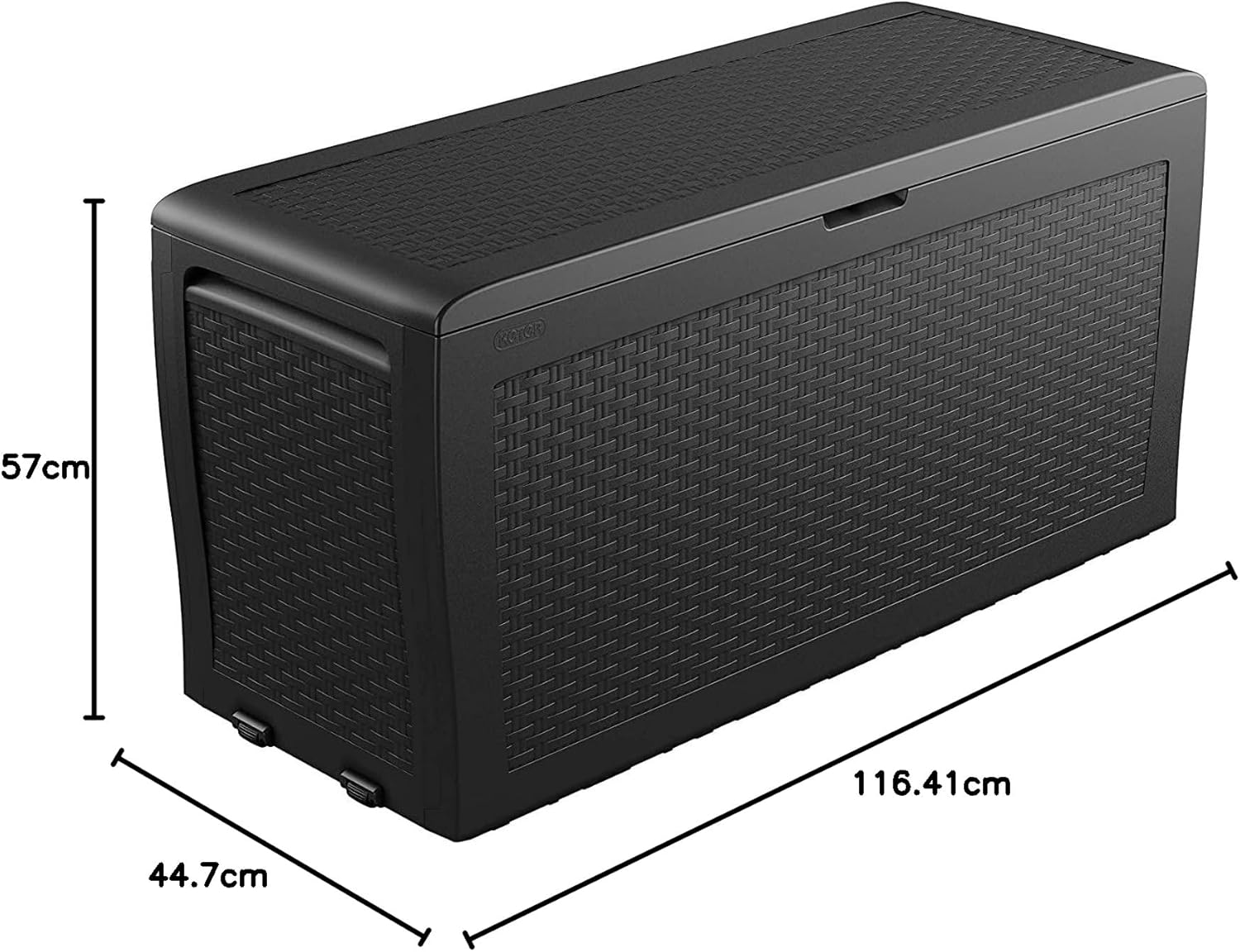 Cassapanca da Esterno Samoa 270 Litri in Resina Effetto Rattan con Ruote e Seduta Portata 150 kg Colore Grafite Keter