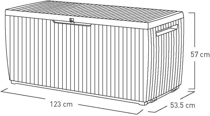 Cassapanca da Giardino Springwood 305 Litri in Resina Effetto Legno Colore Brown Lucchettabile e Utilizzabile come Seduta Keter
