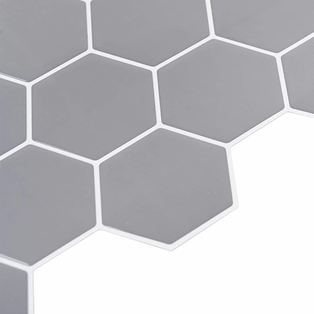 Piastrella Esagonale 10 pz Grigio 30 x 30 cm Poliuretano e PET CFW4769005