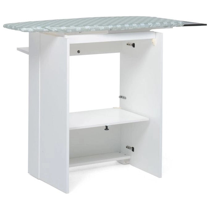 Foppapedretti 9900330710 Stiraemolla Mobile Asse da Stiro Ripiegabile con Ruote Piano 101x49 cm colore Bianco