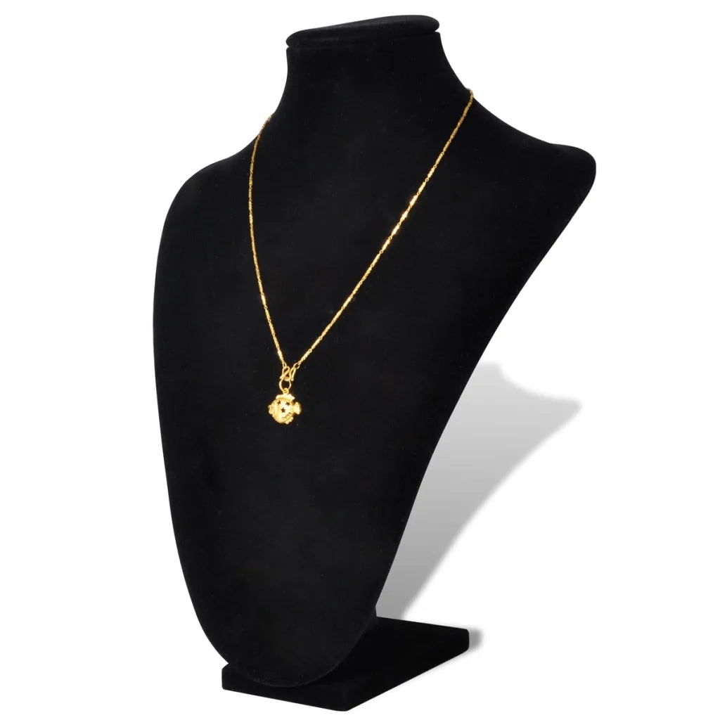 Busti Neri Portagioielli Collane 2 pz in Flanella 23x11,5x30 cm 240906