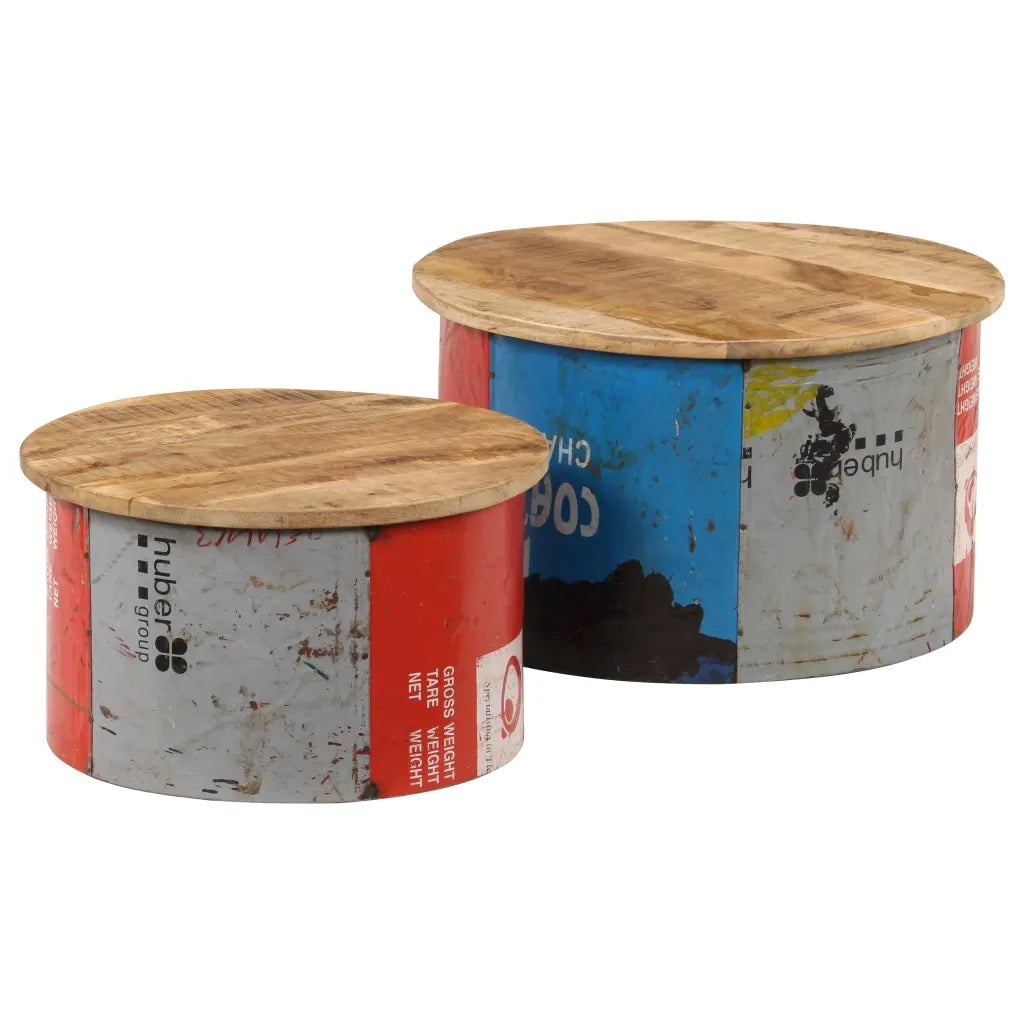 Tavolini da CaffÃ¨ 2 pz in Legno Massello di Mango cod mxl 26064