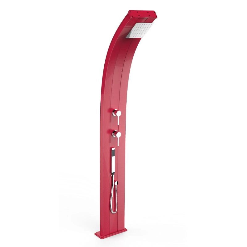 Doccia Tradizionale In Alluminio Dada Con Misceltore E Doccetta Mobile Colore Rosso Cv-D345/3027