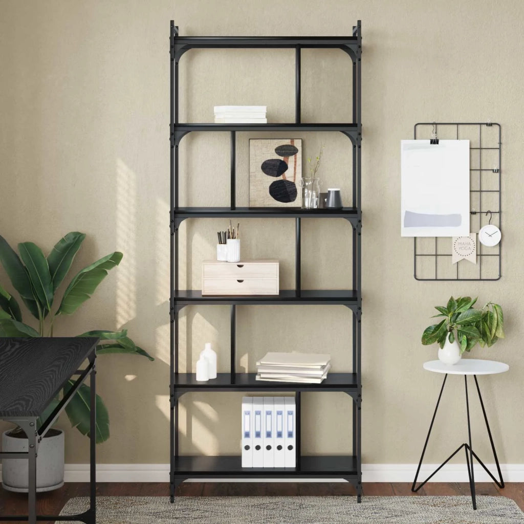 Libreria Rovere nero 76 x 32 x 192 cm Legno multistrato 882171